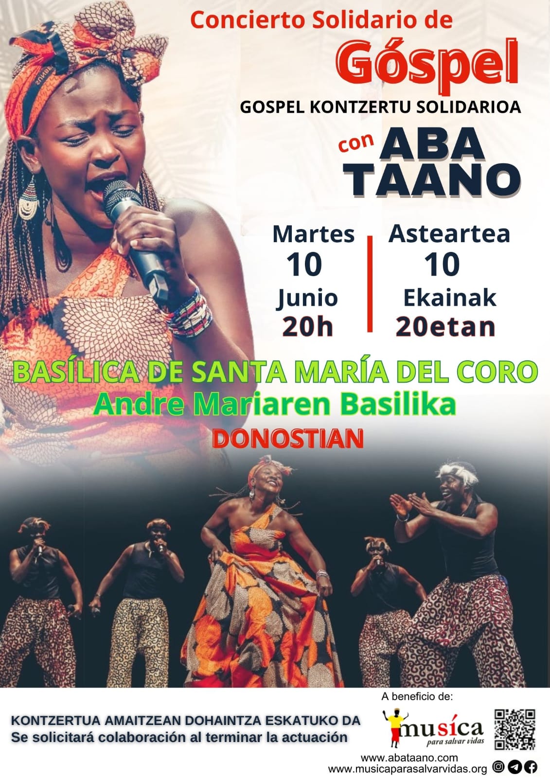 Concierto de Aba Taano, Basílica de Santa María del Coro, 10 de junio