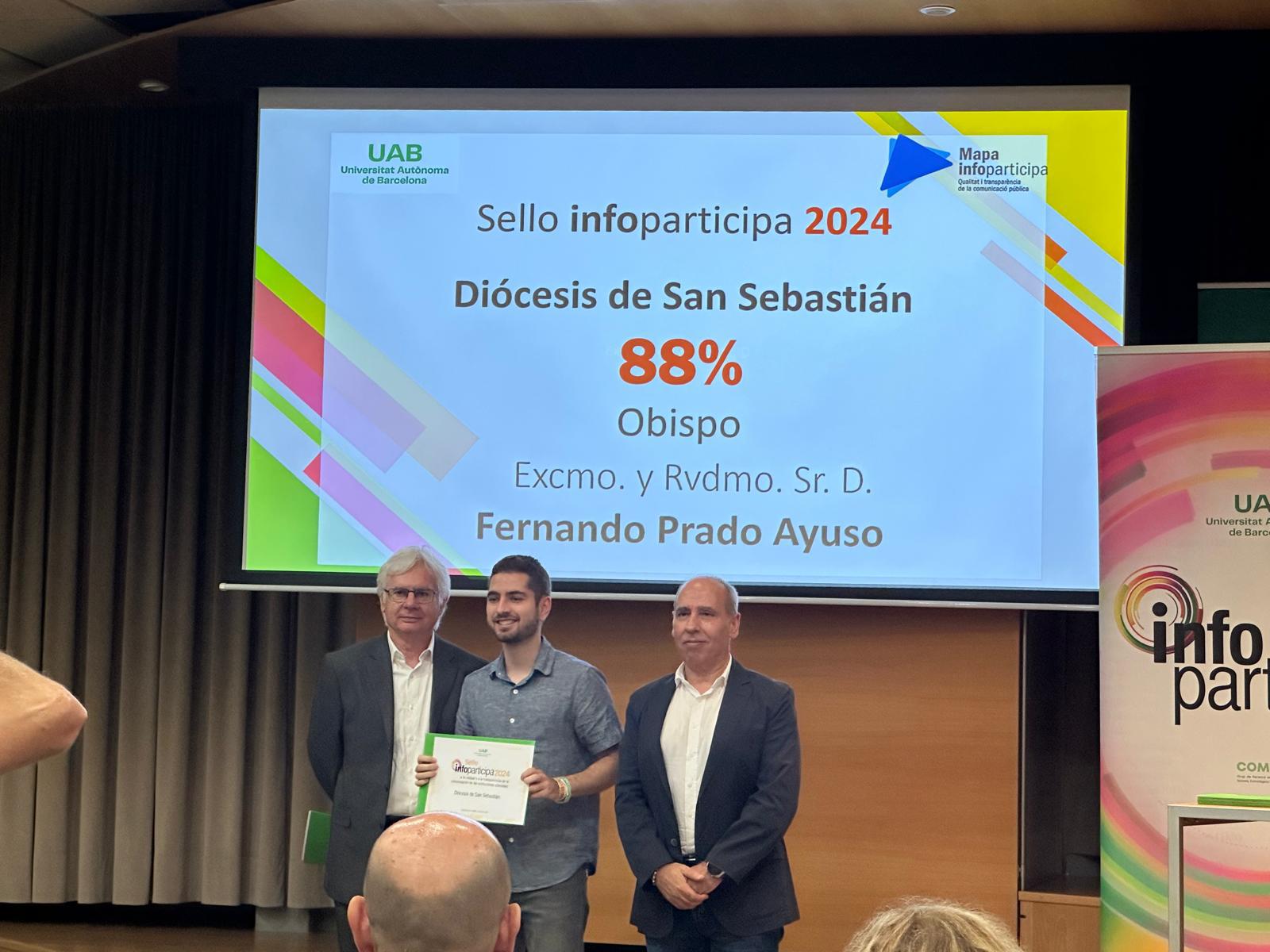 La Diócesis de San Sebastián, reconocida con el ‘Sello Infoparticipa’ por su calidad y transparencia en comunicación