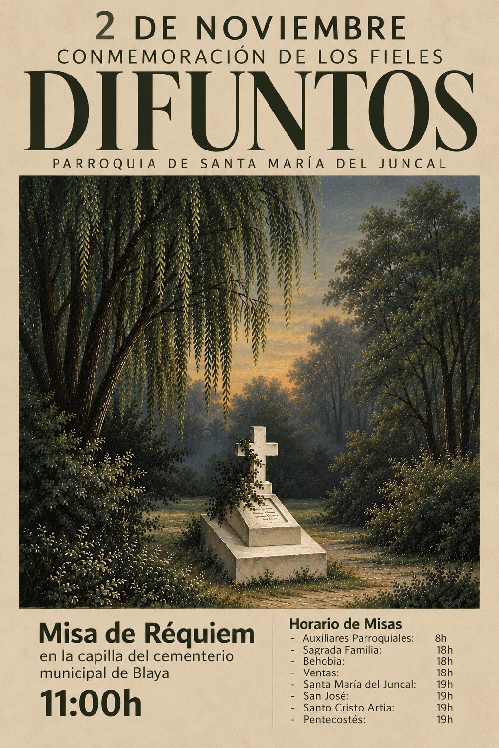 Día de Difuntos en la Parroquia de Santa María del Juncal, en Irun.